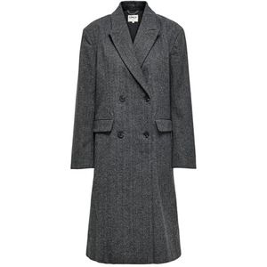 ONLY Dames Onlwilla L/S Long Herringb Coat PNT Noos mantel, dark grey melange, XS