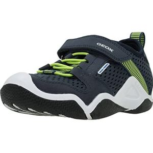 Geox Jr Wader Sneakers voor jongens, Navy Lime, 24 EU, Navy Lime, 32 EU