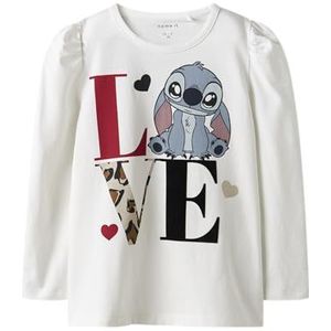 NAME IT Meisjes Nmfjamin Stitch Ls Top Box Noos Wdi, wit (bright white), 86