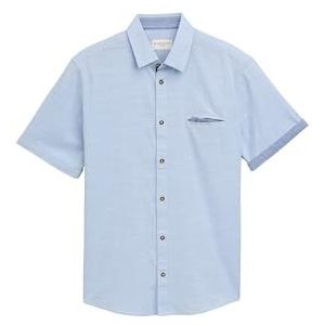 TOM TAILOR heren overhemd, 37896 - Lichtblauwe horizontale structuur, XXL