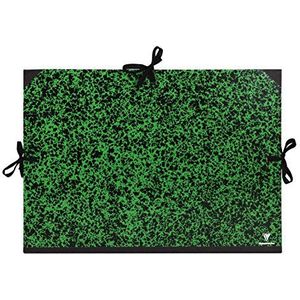 Clairefontaine 31100C Tekenmap Annonay, met banden zonder binnenkleppen, rug 30 mm, DIN A4, binnenafmetingen: 24 x 32 cm, buitenafmetingen: 26 x 33 cm, groen gemarmerd 1 stuk