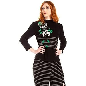 Mamatayoe Lekytos dameshemd, zwart, standaard, Blanco Y Gris, M