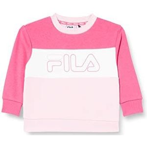 FILA Unisex Kids Samos Blocked Logo Sweatshirt, Fandango Pink-Roseate Spoonbill-Bright White, 110/116, Fandango Roze-Rose Spoonbill-helder wit, 110-116