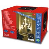 Konstsmide 1243-103 Led-lichtgordijn met 7 sterren, voor buiten (IP44), 24V buitentransformator, 35 warmwitte diodes, transparante kabel