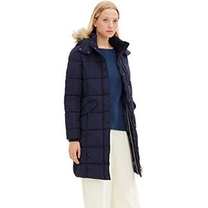 TOM TAILOR Dames Winterjas met capuchon 1032489, 30025 - Navy Midnight Blue, XS