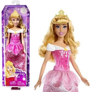 Mattel Disney Prinsessenspeelgoed, Doornroosje Beweegbare Modepop met Glinsterende Kleding en Accessoires Geïnspireerd op de Disney Film, Cadeau voor Kinderen HLW09