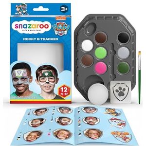 Snazaroo - 1172203 - Make-up Set - Multicolor - 8 Watergedragen Kleuren met Spons, Penseel, Stencils