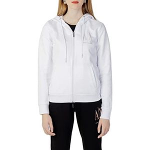 Armani Exchange Studded Icon Zip Up Sweatshirt met capuchon voor dames, wit, L