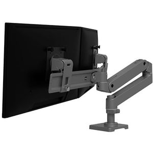Ergotron - LX Pro Premium Dual Direct Monitor Arm - Donkergrijs - VESA Bureaubevestiging voor 2 Monitoren tot 27 Inch