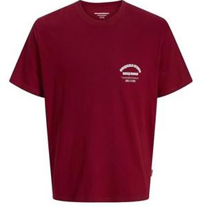 JACK & JONES Jormeadows Typo Tee Ss Crew Neck Pls - Plus Size, Tibetaans rood., 5XL
