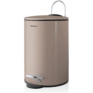 blomus - UBO Pedaalemmer van gepoedercoat staal, taupe, 3 liter inhoud, smart-close-systeem, uitneembare emmer, exclusief badkameraccessoire (H x B x D): 24,5 x 17 x 17 cm, taupe, 68890