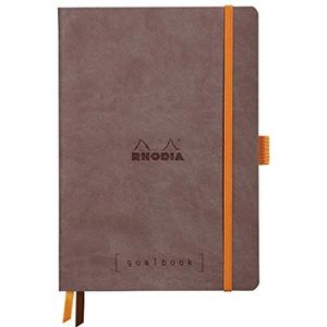 Rhodia 117572C notitieboekje Goalbook (DIN A5, 14,8 x 21 cm, dot, praktisch en trendy, met zacht deksel, 90 g wit papier, 120 vellen) 1 stuk, bruin