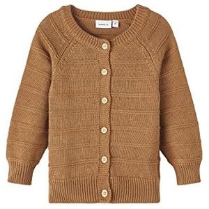 NAME IT Nbmbolan Ls Knit Card gebreide jas voor jongens, Toasted Coconut, 74 cm