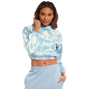 Lights & Shade LSLSWT030 Tie-Dye Cropped Hooded Top, Pastelblauw, Groot