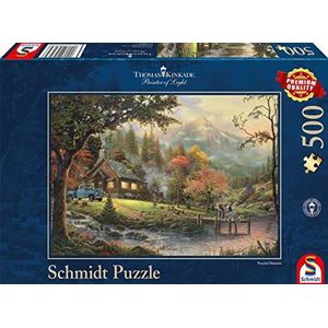 Schmidt Spiele Puzzel 58465 - Thomas Kinkade, Idylle aan de rivier, 500 stukjes puzzel
