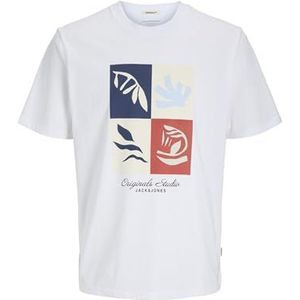 Jack & Jones Jorcanggu Front Branding Tee Ss Cn, wit (bright white), XS