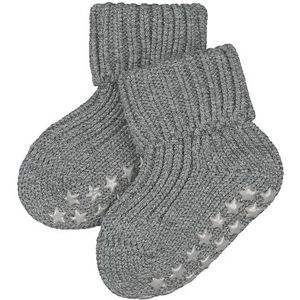 FALKE Uniseks-baby Stopper sokken Catspads Cotton B HP Katoen Noppen op de zool 1 Paar, Grijs (Light Grey Melange 3390), 80-92