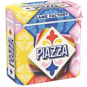 Game Factory 646309 Piazza, het mini-legspel in handige metalen doos, kaartspel voor volwassenen en kinderen vanaf 8 jaar, reisspel
