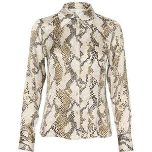 Part Two LendaPW Dames Classic Fit Shirt met lange mouwen, French Oak Snake Print, 42