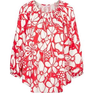 Seidensticker Dames Shirtblouse - Fashion Blouse - Regular Fit - Ronde hals - 3/4-mouw - 100% viscose, rood, 42