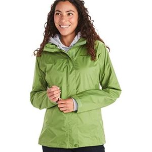 Marmot Dames Wm's PreCip Eco Jacket, Waterdicht regenjack, winddichte regenjas, ademend; opvouwbaar hardshell windjack, ideaal voor fiets- en wandeltochten, Forest Green, XS