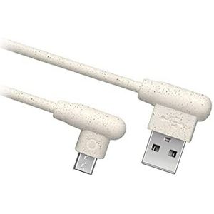 SBS USB 2.0 data- en oplaadkabel - Micro USB 90° stekker, 35% gemaakt van biologisch afbreekbare materialen