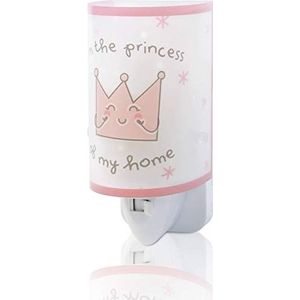 Dalber Princess and Prince nachtlampje voor kinderen, led-stekker, E14, roze
