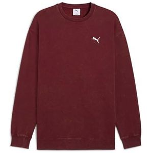 PUMA - ESS ELEVATED RELAXED WASH CREW FL - Shirt met Lange Mouwen - Ruby Shimmer