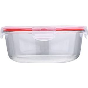 San Ignacio Tupperware-Lunchbox, Rond, 1200ml gehard glas, Toledo, Rood, 1200 ml