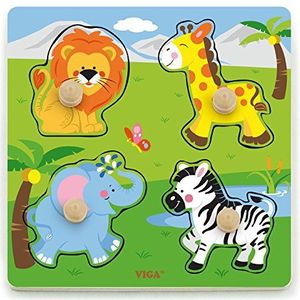 Viga 50840 Animals Toys-steekpuzzel, wilde dieren, meerkleurig