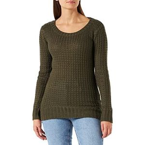 Urban Classics Dames Dames Long Wideneck Sweater, groen (olijf 176), XS