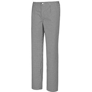 BP 1650 801 Heren Kook-/bakkerbroek van duurzaam gemengd weefsel zwart-wit Pepita, maat 45