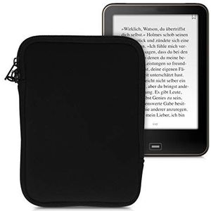 kwmobile Beschermtas voor eReader - Neopreen Tas Hoes Cover Case Beschermhoes Zwart - Binnenmaten 17 x 12 x 2 cm