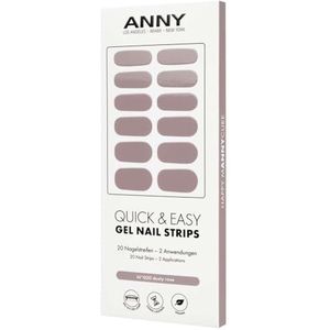 ANNY Gel Nagelstrips - uv-nagelfolie om op te plakken, met uv-lamp, duurzaam en splintervrij, eenvoudig in gebruik, kleur: dusty rose - gedempt oudroze - nr. 20