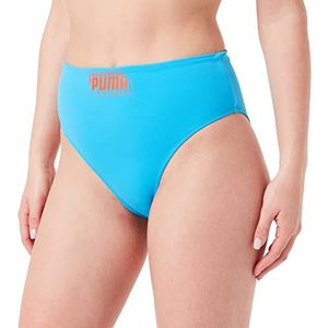 PUMA Dames Swimwear High Waist Brief Zwemslip, Blue Combo, M