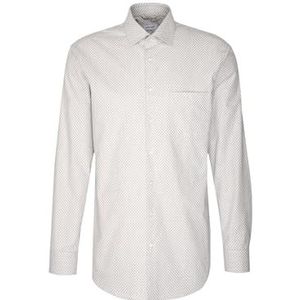 Seidensticker Flanellen overhemd voor heren, regular fit, gemakkelijk te strijken, Kent-kraag, lange mouwen, 100% katoen, grijs, 39