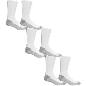 Fruit of the Loom Enkelsokken voor heren (6 Pack) met kussen en boogsteun, Wit, Large