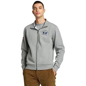 La Martina - Cotton high-neck sweatshirt, Medium Heather Grey, Man, 4XL