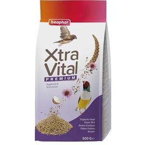 Beaphar Xtravital Exotische vogels - Premium voeder - Bevat zaden en granen - Versterkt je immuunsysteem - Biedt dicht verenkleed en houdt een goede gezondheid - 500 g