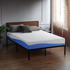 Olee sleep 25 cm Memory Foam Matras/Koud gelschuim/Öko-Tex/CertiPUR-US/comfortabel matras/rolmatras / 3 lagen / 90 x 200 cm/Twin/Blauw