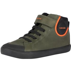 Geox J Gisli Boy F sneakers voor jongens, dark green black, 34 EU
