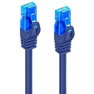 Cat.5e U/UTP Ethernet-patchkabel overdracht tot 1 Gigabit, 2 x RJ45 connectoren, PVC-kabel, CCA, AWG 26/7. Ideaal voor glasvezeltransmissie met gigabit/LAN-verbindingen, 3 m, blauw