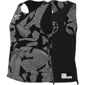 Nike Dames W Nk Reversible Tank, Black/White, FN8484-010, S