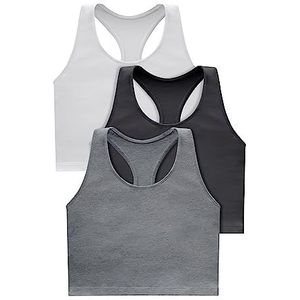 Hanes Beha voor dames (verpakking van 3), Zwart/Wit/Concrete Heather, M