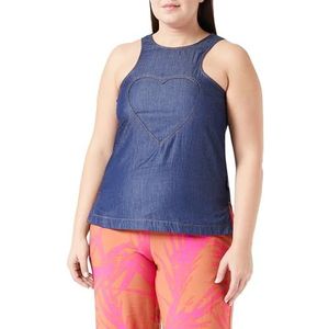 Love Moschino Dames mouwloze houder TOP, blauw, 42, blauw, 42