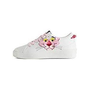 Desigual Dames Shoes_Fancy_Pink Panther 1000 White Sneaker, 36 EU
