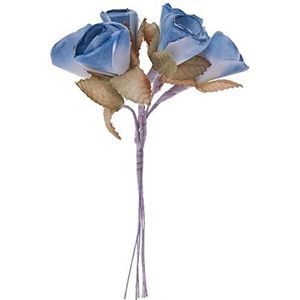 Mopec F478.03 takken bloem blauw retro, verpakking met 12 stuks, stof, eenheidsmaat