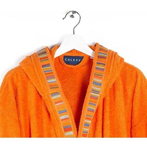 Caleffi - Yupi Junior badjas met capuchon | ongelooflijk zacht | wasbestendig | hoogwaardige katoenen stof | niet-giftige kleurstoffen, oranje, 4-6 jaar, katoen