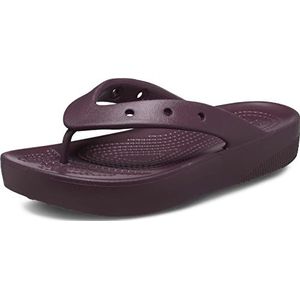 Crocs Classic Platform Flip W Teenslippers voor dames, Donker, kers, 43 EU