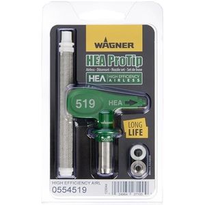 WAGNER ProTip HEA - spuittip 519, airless spuittip voor grondverven, lakken, dispersie verven, latex verven, vlam- en corrosiebescherming, < 55% minder spuitnevel, groen